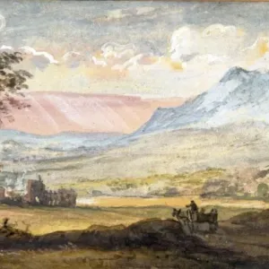 Mountain Sunset, by Paul Sandby Mountain Sunset, by Paul Sandby