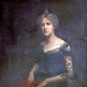 Mrs Mary E. Pennel (Portrait of a Seated Woman Dressed in Black with Red Flowers on Her Lap)