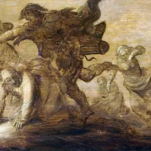 Peasants Fleeing (Witchcraft) - Adriaen van de Venne