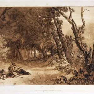 Procris and Cephalus from Liber Studiorum, by J. M. W. Turner, 1812