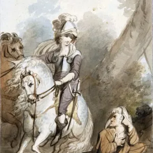 Soldier on a Horse and An Old Woman, by The Burney Family