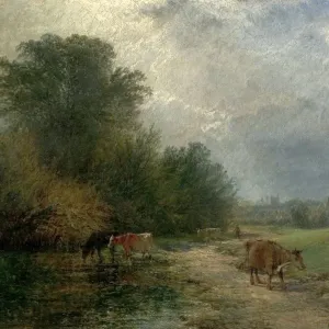 Print of Sunshine and Showers, a landscape oil on canvas Print of Sunshine and Showers, a landscape oil on canvas