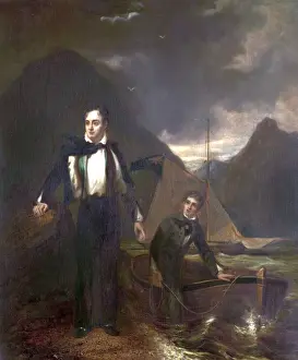 Mountains Prints: 6th Lord Byron (1788-1824, and his Servant Robert Rushton (1793-1833)