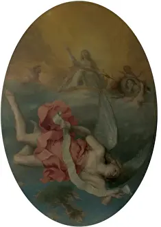 Female Prints: Astraea Returns to Earth (The Apotheosis of Charles II) - John Michael Wright