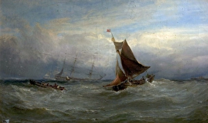 Boats in a Gale off Ostend, Belgium Boats in a Gale off Ostend, Belgium