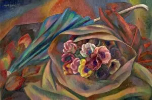 Fine Art Collection: Bouquet and Sunshade - Mark Gertler