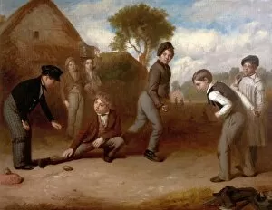Images Dated 9th September 2010: Boys Playing Duckstone - Robert James