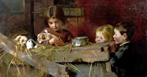 <b class=qtipBold><figcaption>Childhood's Treasures</figcaption></b><br>Artist: Stokes, Marianne - Title: Childhood's Treasures - Date: 1886 - Original Medium and Size: Oil on canvas 68.6 x 127 Childhood's Treasures