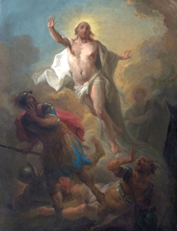Christ Rising from the Tomb and Roman Soldiers Fleeing
