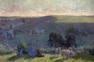 <b class=qtipBold><figcaption>In the Down Country</figcaption></b><br>Artist: Tomson, Arthur - Title: In the Down Country - Date: 1900 - Original Medium and Size: Oil on Canvas 50.8 x 76.2 In the Down Country