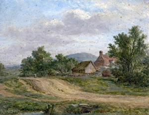 <b class=qtipBold><figcaption>A Country Road and Cottage</figcaption></b><br>Artist: Smith, George - Title: A Country Road and Cottage - Date: 1876 - Original Medium and Size: Oil on Wood 20 x 25.4 A Country Road and Cottage