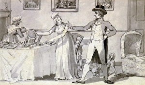 Couple in Interior with Cradle, by English School, 1700-1799 Couple in Interior with Cradle, by English School, 1700-1799