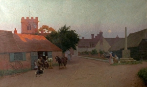 <b class=qtipBold><figcaption>Evening Glow</figcaption></b><br>Artist: Rowe, Tom Trythall - Title: Evening Glow - Date: 1909 - Original Medium and Size: Oil on Canvas 91.5 x 152.4 Evening Glow