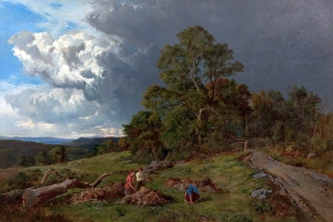 <b class=qtipBold><figcaption>The Fern Gatherers</figcaption></b><br>Artist: Percy, Sidney Richard - Title: The Fern Gatherers - Date: 1857 - Original Medium and Size: Oil on Canvas 101.6 x 152.4 The Fern Gatherers