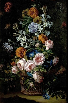 Flowers in a Basket - Jean-Baptiste Monnoyer