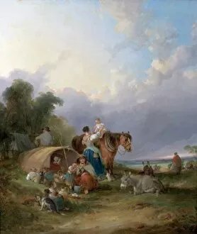 Animals Collection: A Gypsy Encampment - William Shayer