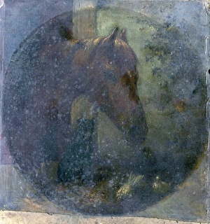 <b class=qtipBold><figcaption>Head of a Horse</figcaption></b><br>Artist: Unknown Artist - Title: Head of a Horse - Date: N/A - Original Medium and Size: Oil on Wood 26.5 x 25 Head of a Horse