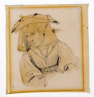 Head and Shoulders of a Woman, by Richard Parkes Bonington