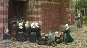 Church Prints: High Mass at a Fishing Village on the Zuyder Zee, Holland