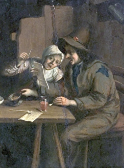 Woman Prints: Interior, Figures at a Table, Singing