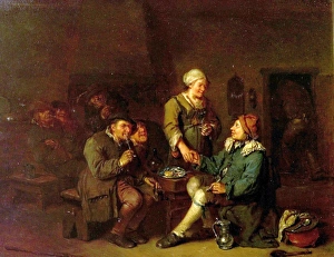 Dark Prints: Interior of a Tavern with Smokers