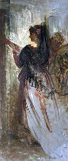 Woman Prints: A Lady with a Guitar