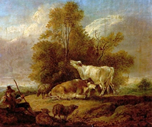 Landscape with Cattle and Figures