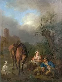 Animals Collection: Landscape with Figures, a Horse and a Dog