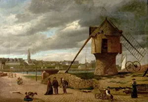 Maritime Prints: Landscape with a Windmill, St Malo, France - James Collinson