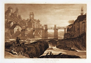 Lauffenbourg on the Rhine from Liber Studiorum, drawn and etched by J.M.W. Turner; engraved by T Lauffenbourg on the Rhine from Liber Studiorum, drawn and etched by J.M.W. Turner; engraved by T