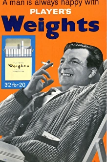 A man is always happy with Players Weights: Orange, 1961 A man is always happy with Players Weights: Orange, 1961