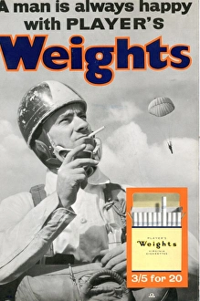 A man is always happy with Players Weights: Parachutist, 1961 A man is always happy with Players Weights: Parachutist, 1961