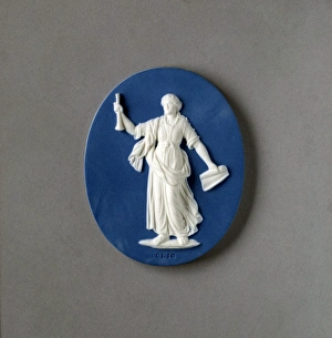 medallion Clio , made by Wedgwood and Bentley * Josiah Wedgwood (and Sons) Ltd., 1777-1780 medallion Clio , made by Wedgwood and Bentley * Josiah Wedgwood (and Sons) Ltd., 1777-1780