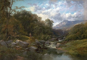 <b class=qtipBold><figcaption>A Mountain Stream</figcaption></b><br>Artist: Roe, Clarance - Title: A Mountain Stream - Date: N/A - Original Medium and Size: Oil on Canvas 45.7 x 66 A Mountain Stream