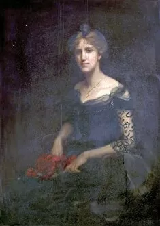 Images Dated 3rd December 2009: Mrs Mary E. Pennel (Portrait of a Seated Woman Dressed in Black with Red Flowers on Her Lap)