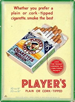 Navy Cut Medium Cork Tip Cigarettes, 1931