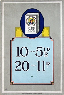 John Player's Archive Prints: Navy Cut White Label cigarettes, 1925