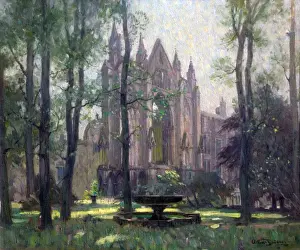 Newstead Abbey, the Monks Wood, Nottinghamshire (Newstead Abbey from the North West)- Arthur Spooner