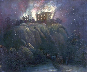 Nottingham Castle on Fire