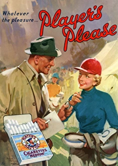 Players Please: Female jockey, 1955=1956 Players Please: Female jockey, 1955=1956