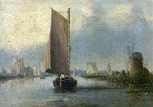 River Scene with Shipping