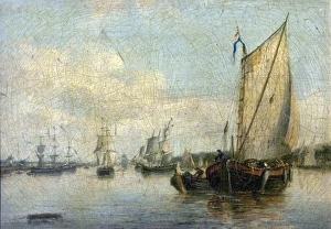 River Scene with Shipping River Scene with Shipping