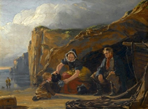 Beach Prints: Shore Scene with Figures