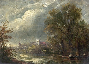 <b class=qtipBold><figcaption>On the Stour</figcaption></b><br>Artist: Constable, John (style of) - Title: On the Stour - Date: 19th C - Original Medium and Size: Oil on Canvas 26.7 x 36.8 On the Stour