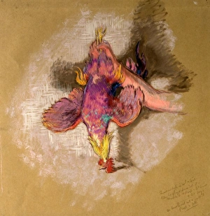 Study of an Arm and a Hand Holding a Fowl by the Legs for Highland Raiders - William Shackleton Study of an Arm and a Hand Holding a Fowl by the Legs for Highland Raiders - William Shackleton