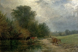 <b class=qtipBold><figcaption>Sunshine and Showers</figcaption></b><br>Artist: Dawson, Henry - Title: Sunshine and Showers - Date: 1865 - Original Medium and Size: Oil on Canvas 40.6 x 61 Sunshine and Showers