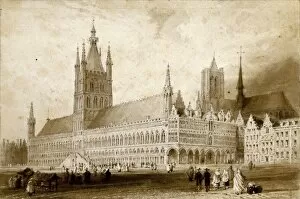 Images Dated 2nd February 2012: Town Hall, Ypres, by Thomas Allom