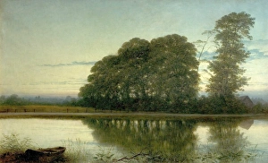 <b class=qtipBold><figcaption>Twilight on the Trent</figcaption></b><br>Artist: Cubley, William Harold - Title: Twilight on the Trent - Date: c.1884 - Original Medium and Size: Oil on Canvas 55.9 x 91.4 Twilight on the Trent