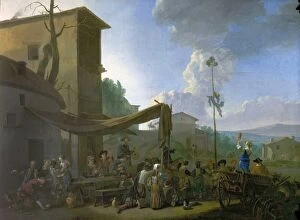 Images Dated 13th September 2009: A Village Festival, Peasants Merrymaking Outside an Inn