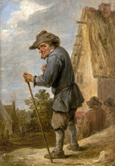 Walking Prints: Village Scene with Four Peasants
